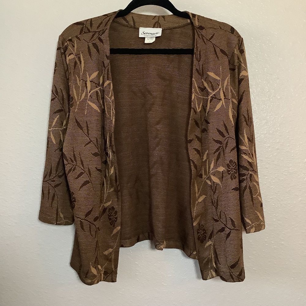 Serengeti Vintage 90s Brown Forest Fairy Bohemian Fairycore Open‎ Cardigan PM
